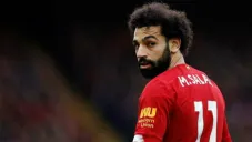 Mohamed Salah en un partido con Liverpool