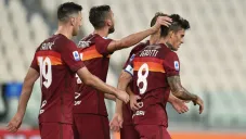 Jugadores de la Roma en celebración