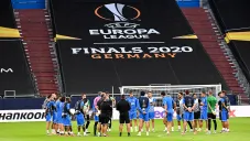 La plantilla del Getafe se entrena antes del juego contra el Inter