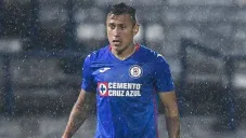 El jugador celeste en el partido contra Puebla