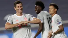 Robert Lewandowski celebra un gol de Bayern