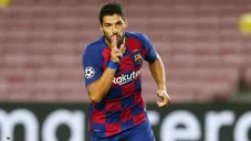 Luis Suárez celebra una anotación con el Barcelona
