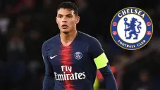 Thiago Silva durante un duelo con el PSG en Francia