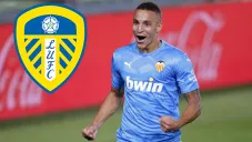 Rodrigo Moreno festeja un gol con el Valencia