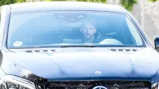 Lionel Messi llegando al entrenamiento del Barcelona