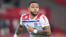 Memphis Depay en partido con Lyon