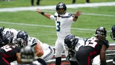 Russell Wilson en acción con Seattle Seahawks