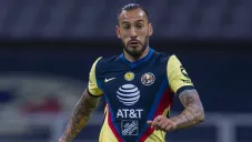 Aguilera, durante un juego del América