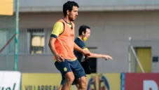 Dani Parejo en un entrenamiento del Villarreal