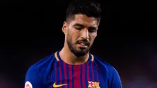 Luis Suárez se lamenta durante un duelo del Barcelona