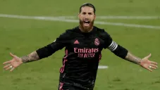 Sergio Ramos festejando su anotación