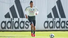 Roberto Alvarado durante un entrenamiento con el Tricolor