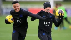 Foden y Greenwood, en un entrenamiento con Inglaterra