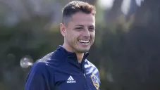 Javier Hernández durante un entrenamiento con Galaxy