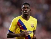 Dembélé en un partido con el Barcelona