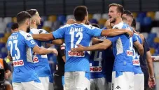 Jugadores del Napoli durante un partido