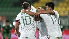 Jugadores del Tri en el juego contra Argelia