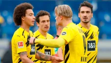 Haaland y Witsel después de la victoria del Borussia