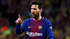 Lionel Messi en el partido del Barcelona