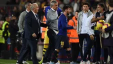 Setién en entrenamiento con Messi