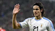 Edinson Cavani durante un partido con Uruguay