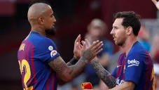 Vidal y Messi en el Barcelona