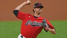 Bieber, durante un juego de los Indians