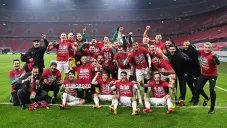 Jugadores de Hungría festejan el pase a la Euro 2020