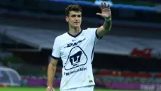 Juan Ignacio Dinenno en festejo con Pumas