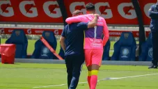 Lillini y Talavera tras un partido de Pumas