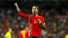 Sergio Ramos en festejo de gol