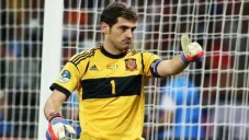 Iker Casillas en un partido con la Selección Española