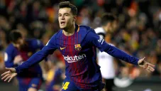 Philippe Coutinho festeja un gol con el Barcelona