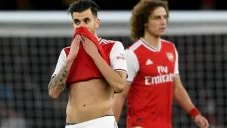 Ceballos y David Luiz en un partido del Arsenal