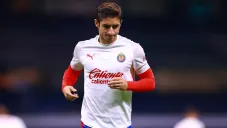 Brizuela, en un calentamiento con Chivas