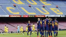 Jugadores del Barcelona en un partido
