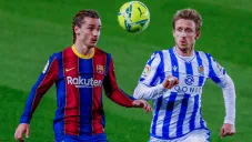 Griezmann durante el duelo ante la Real Sociedad