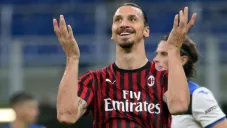 Zlatan Ibrahimovic en un partido con el Milan