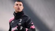 Cristiano Ronaldo calentando previo a un partido