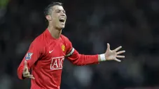Cristiano Ronaldo festeja un gol en su paso por el Man United