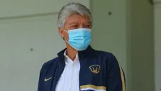 Ramírez, durante una práctica de Pumas