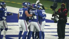 Giants en festejo de TD