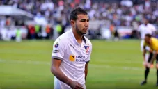 Junior Sornoza durante un partido con Liga de Quito