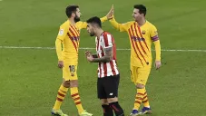 Messi festeja uno de sus goles contra Athletic