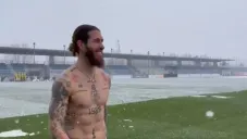 Sergio Ramos demostró su resistencia al frío