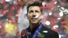 Diego Simeone tras conquistar un título con el Atlético