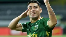 Felipe Mora festeja una acción con Portland