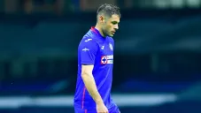 Pablo Aguilar en un partido con Cruz Azul