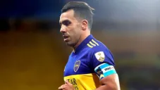 Carlos Tevez en partido con Boca