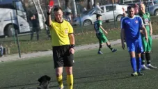 Árbitro en Serbia expulsando a un perro